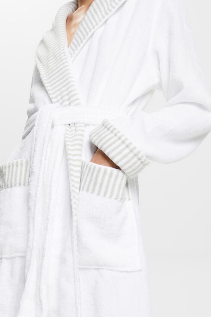 Badekåbe i frotté med stribet inderside, WHITE, detail image number 2