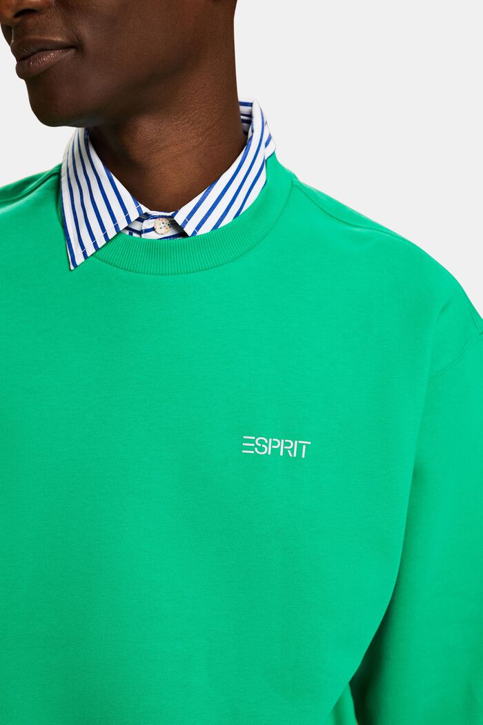 Unisex sweatshirt i fleece med logo, GREEN, detail image number 3