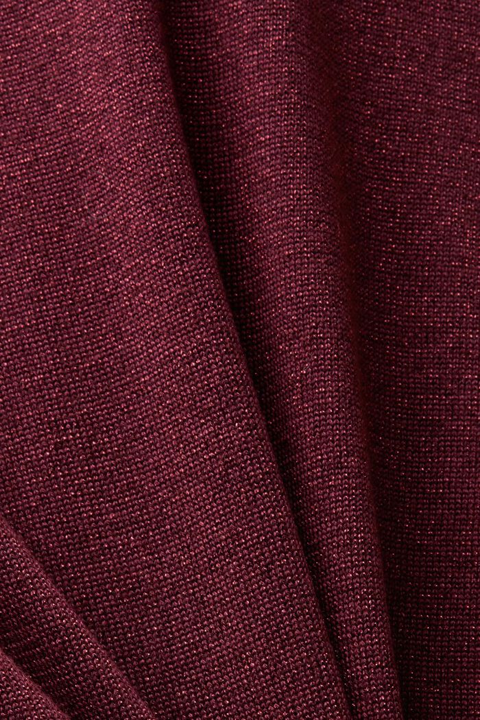 Funklende sweater med høj hals, BORDEAUX RED, detail image number 5