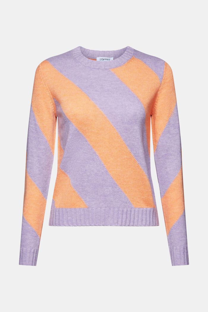 Jacquard-sweater med striber, LAVENDER, detail image number 6