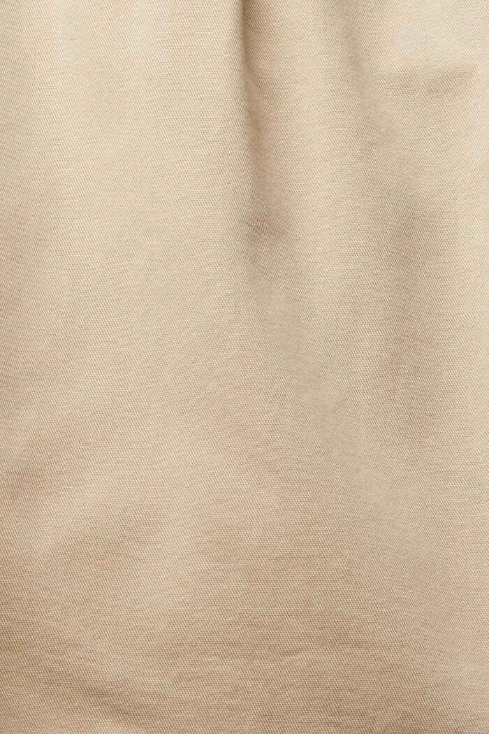 Højtaljede shorts i 100% pimabomuld, BEIGE, detail image number 1