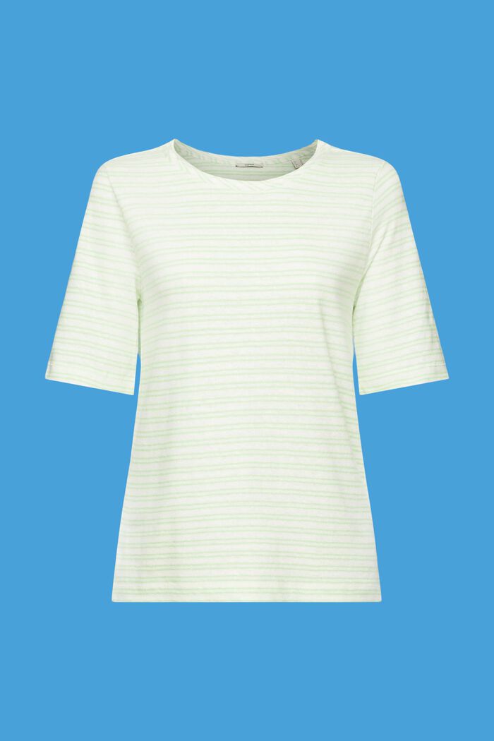 T-shirt i hør-/bomuldsmiks, CITRUS GREEN, detail image number 7