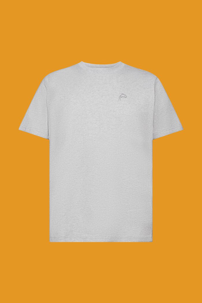 T-shirt i bomuld med delfinprint, LIGHT GREY, detail image number 6