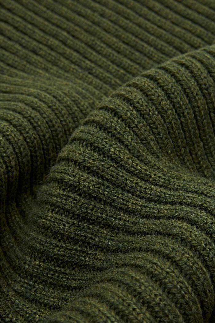 Loop-tørklæde i ribstrik, EMERALD GREEN, detail image number 1