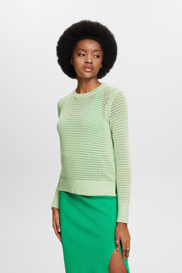 Sweater i mesh, LIGHT GREEN, detail image number 0