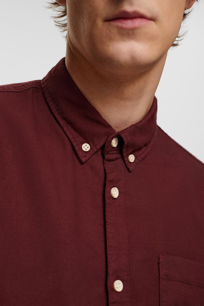 Button down-skjorte i bomuld, BORDEAUX RED, detail image number 2