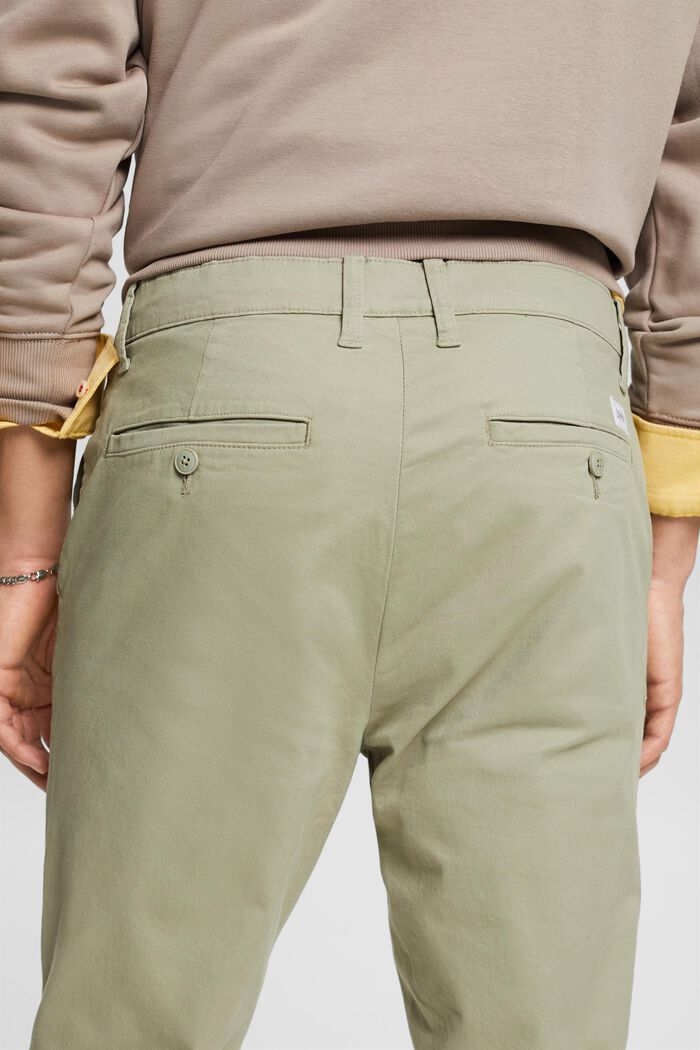 Chinos med smalle ben, DUSTY GREEN, detail image number 4