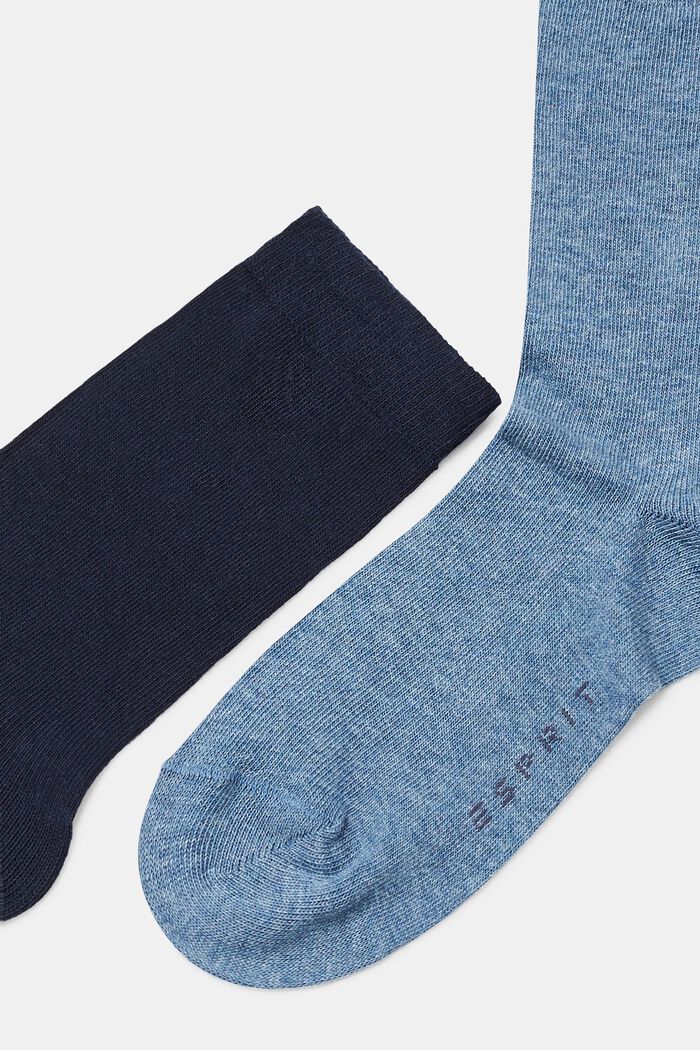 Fem par ensfarvede sokker, GREY/BLUE COLORWAY, detail image number 1
