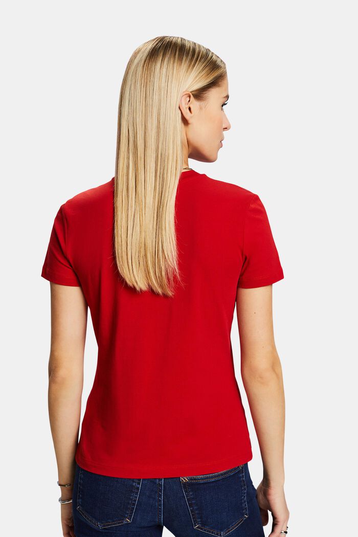 T-shirt med rund hals, DARK RED, detail image number 2
