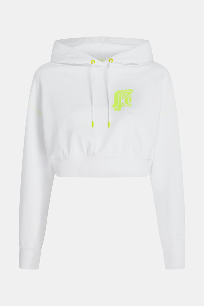 Cropped hoodie med neonlogo