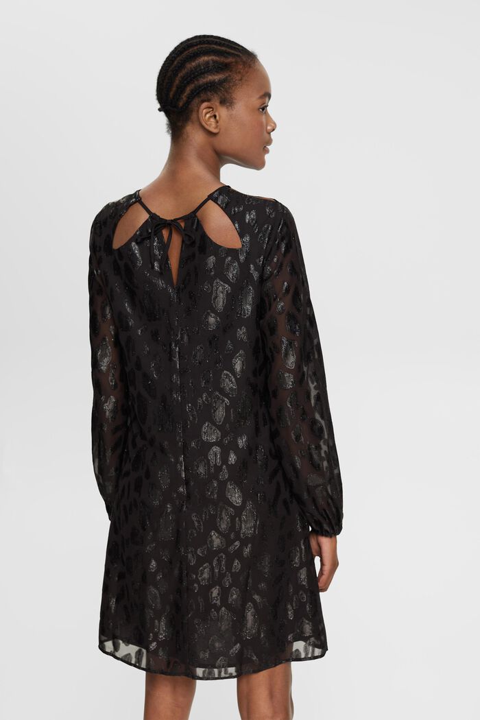 Mønstret kjole med glimmereffekt, BLACK, detail image number 3
