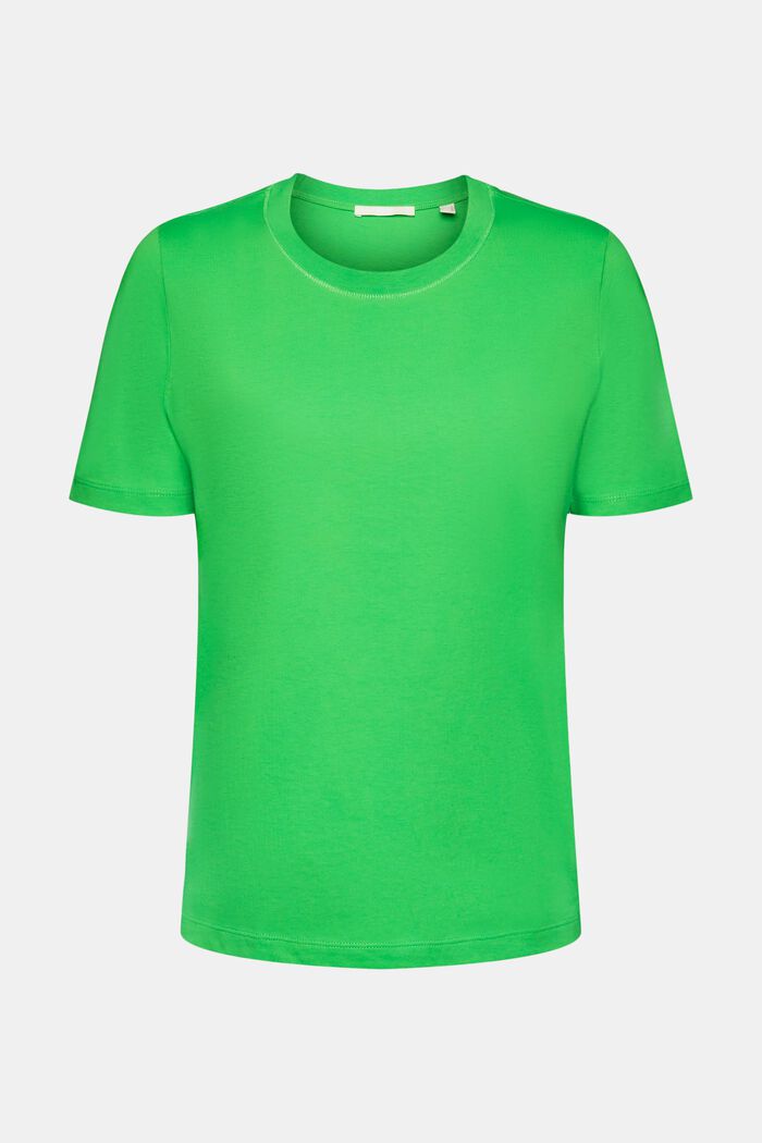 Ensfarvet T-shirt, GREEN, detail image number 6