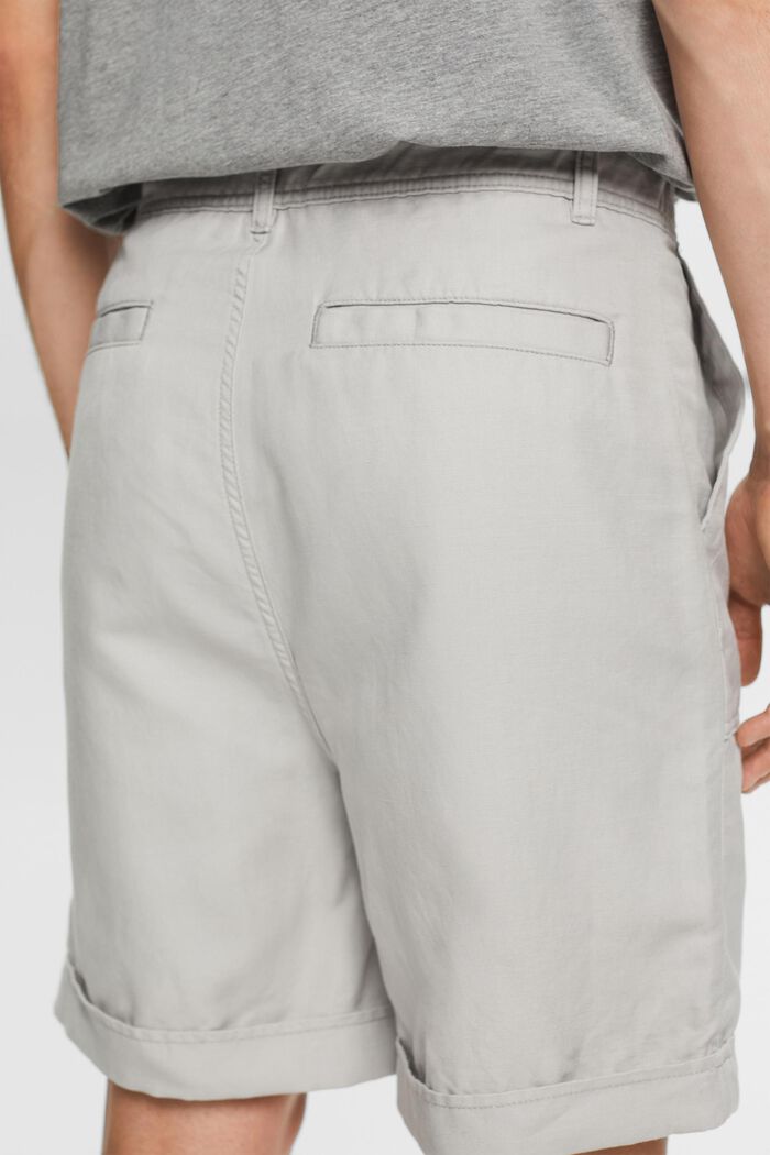 Bermuda-shorts, bomuld/hør-blanding, LIGHT GREY, detail image number 4