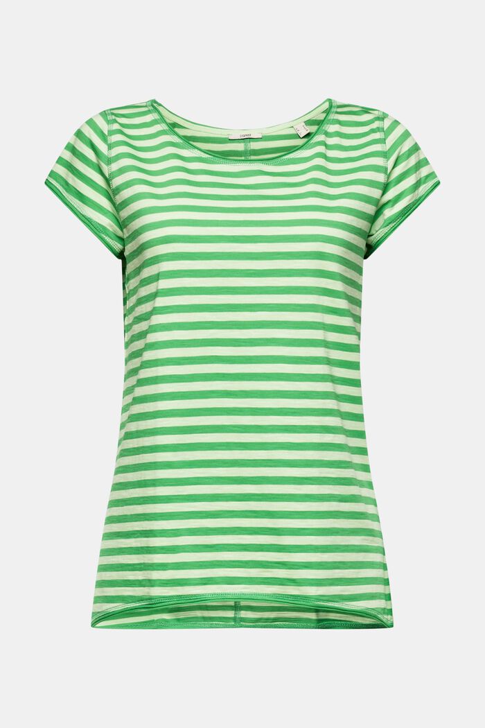 Stribet T-shirt med rullekant, GREEN, detail image number 6