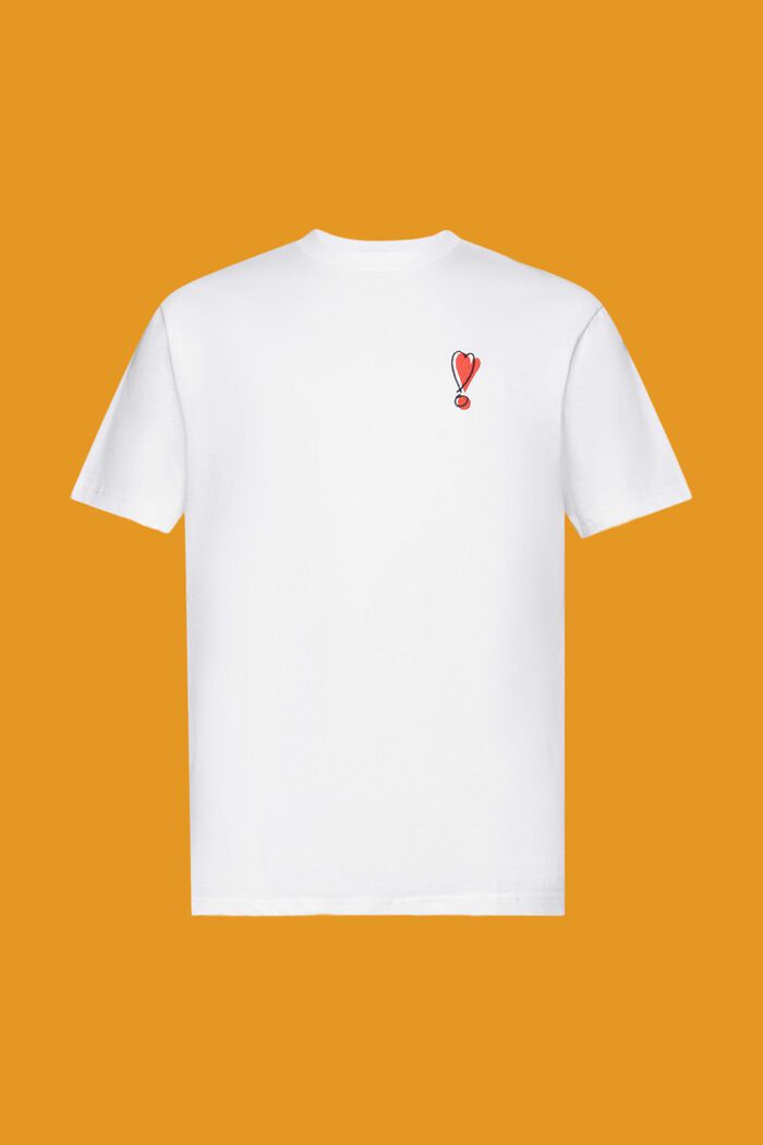 T-shirt i bæredygtig bomuld med hjertemotiv, WHITE, detail image number 6