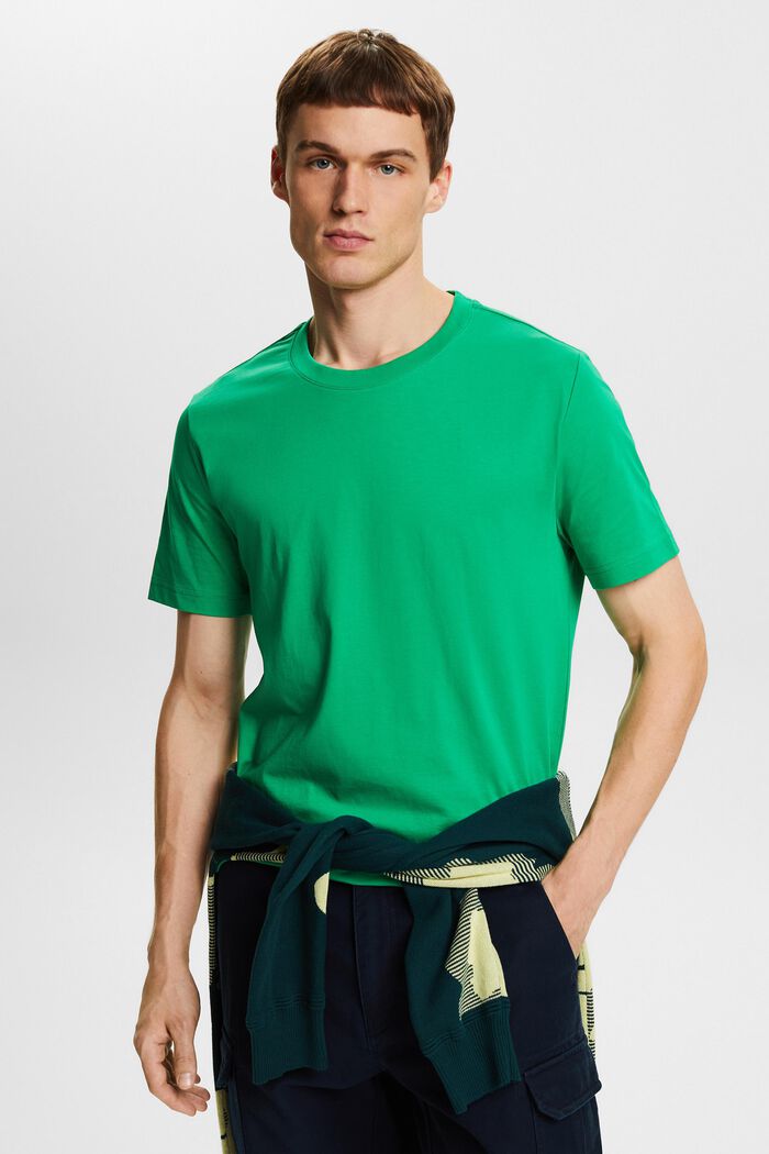 Jersey-T-shirt med rund hals, NEW GREEN, detail image number 0