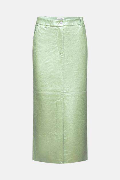Midi-nederdel med metallic belægning