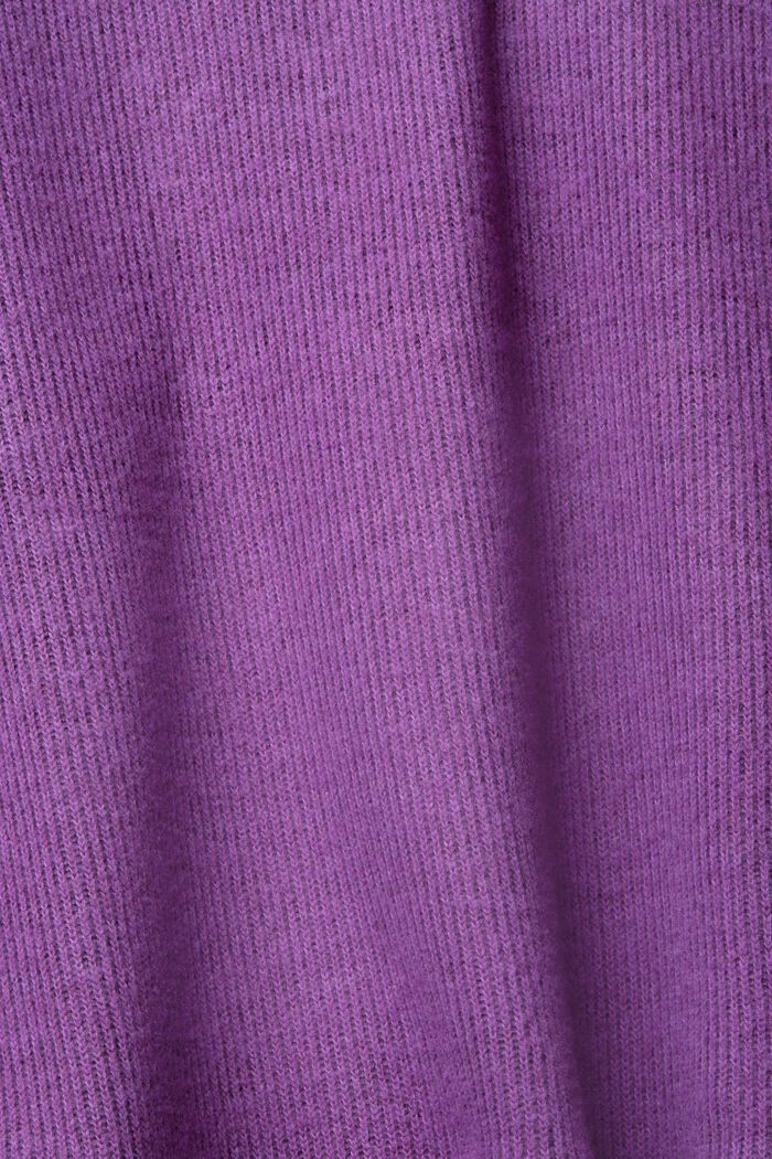 Hættetrøje i børstet sweatshirtstof, VIOLET, detail image number 1