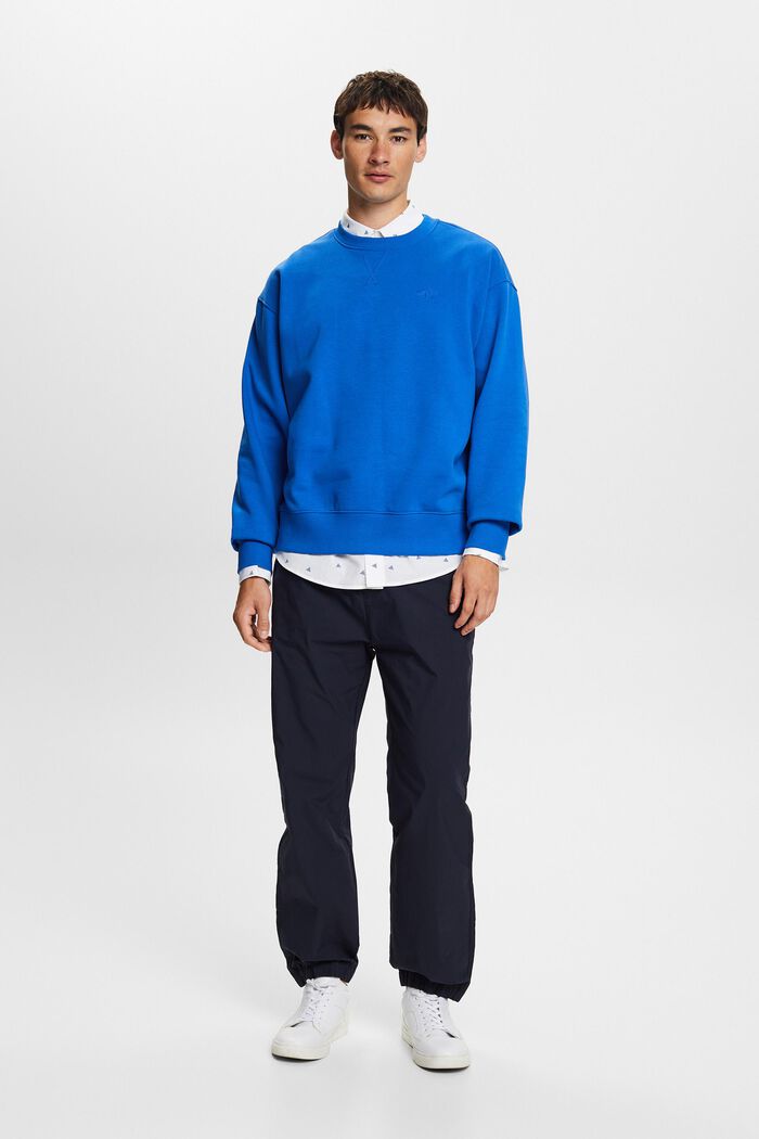 Sweatshirt med syet logo, BRIGHT BLUE, detail image number 4
