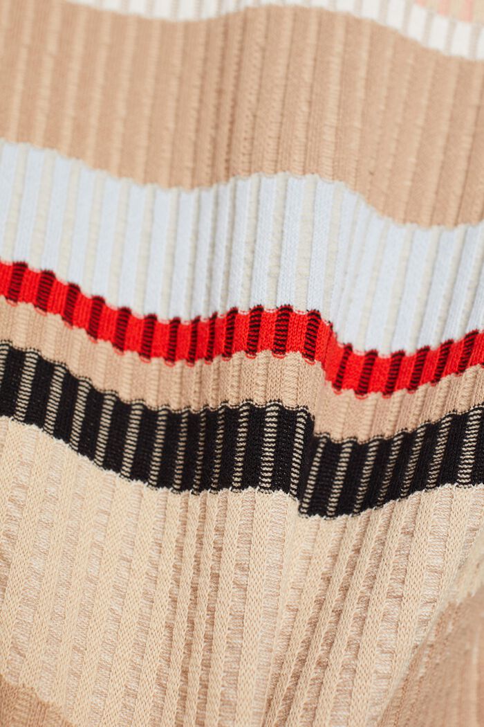 Mønstret pullover med mock-rullekrave, TAUPE, detail image number 6