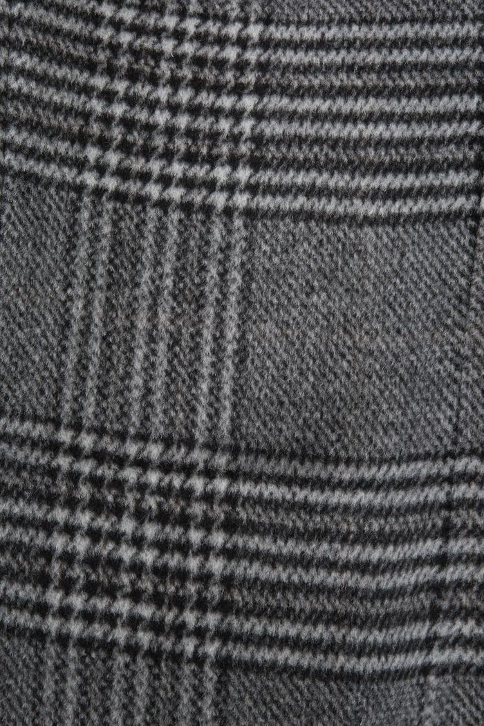 Genanvendt: Ternet frakke i uldmiks med kashmir, BLACK, detail image number 8