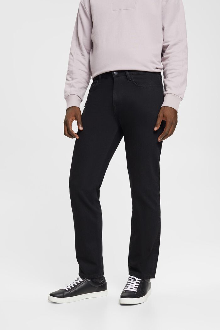 Jeans med lige ben, i bæredygtig bomuld, BLACK DARK WASHED, detail image number 0