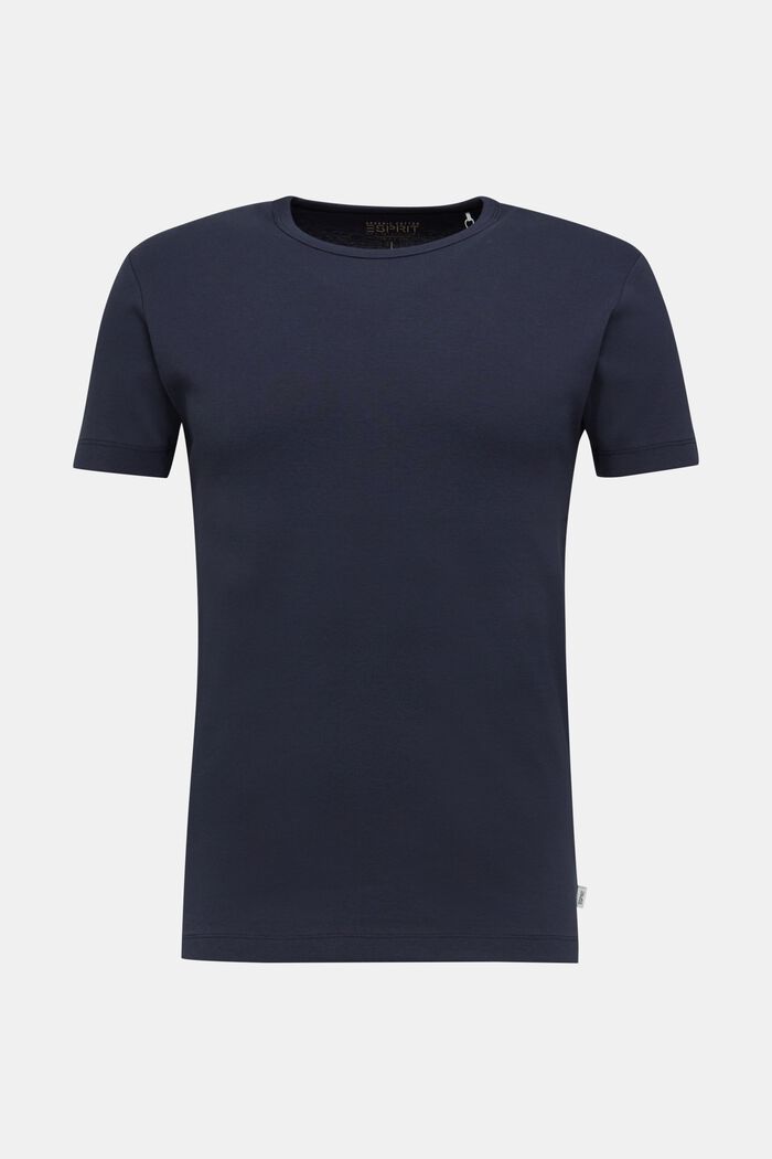 Jerseyrib-shirt af 100% bomuld, NAVY, overview