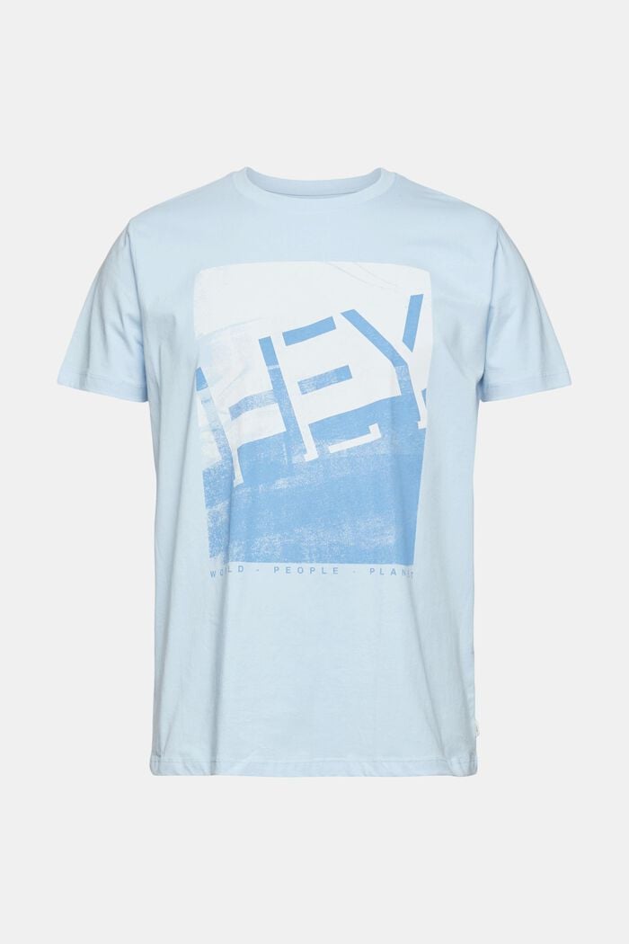 Jersey-T-shirt med store frontprint, LIGHT BLUE, overview
