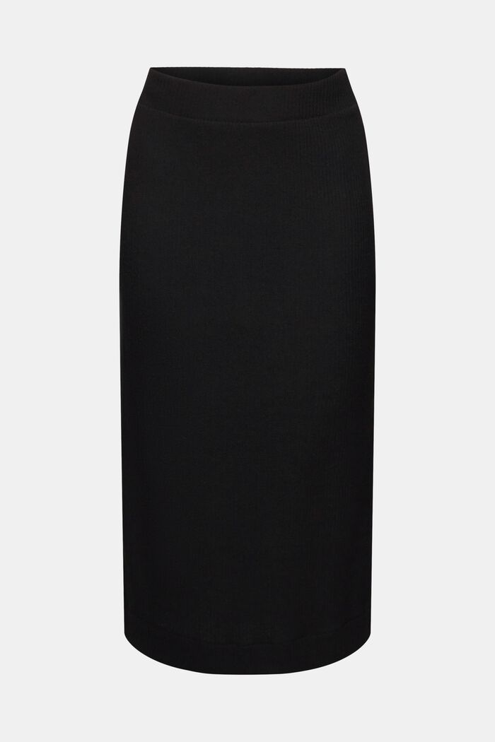 Ribbet midi-nederdel, BLACK, detail image number 7