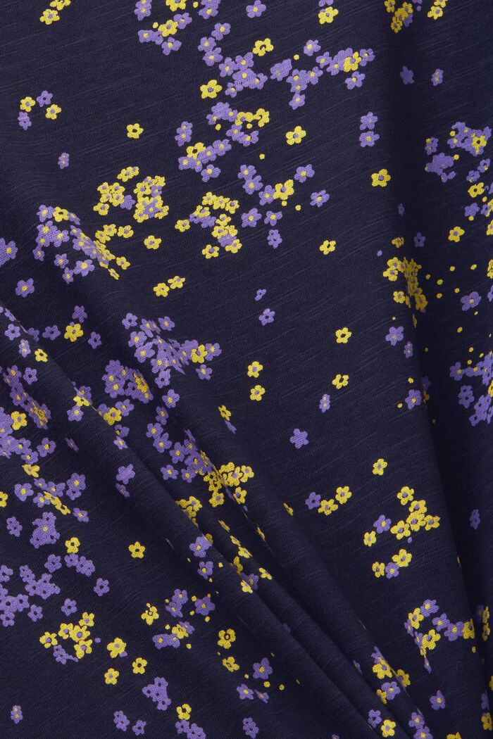 Bomulds-T-shirt med blomsterprint, NAVY, detail image number 4