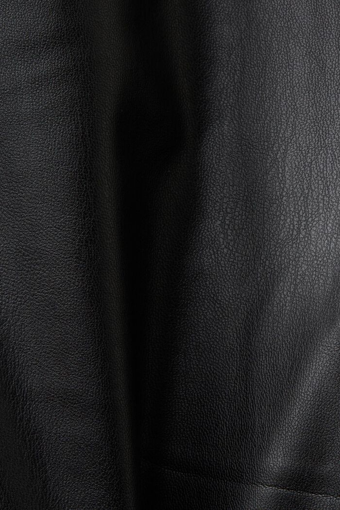 Bukser i imiteret læder med kick-flare, BLACK, detail image number 5