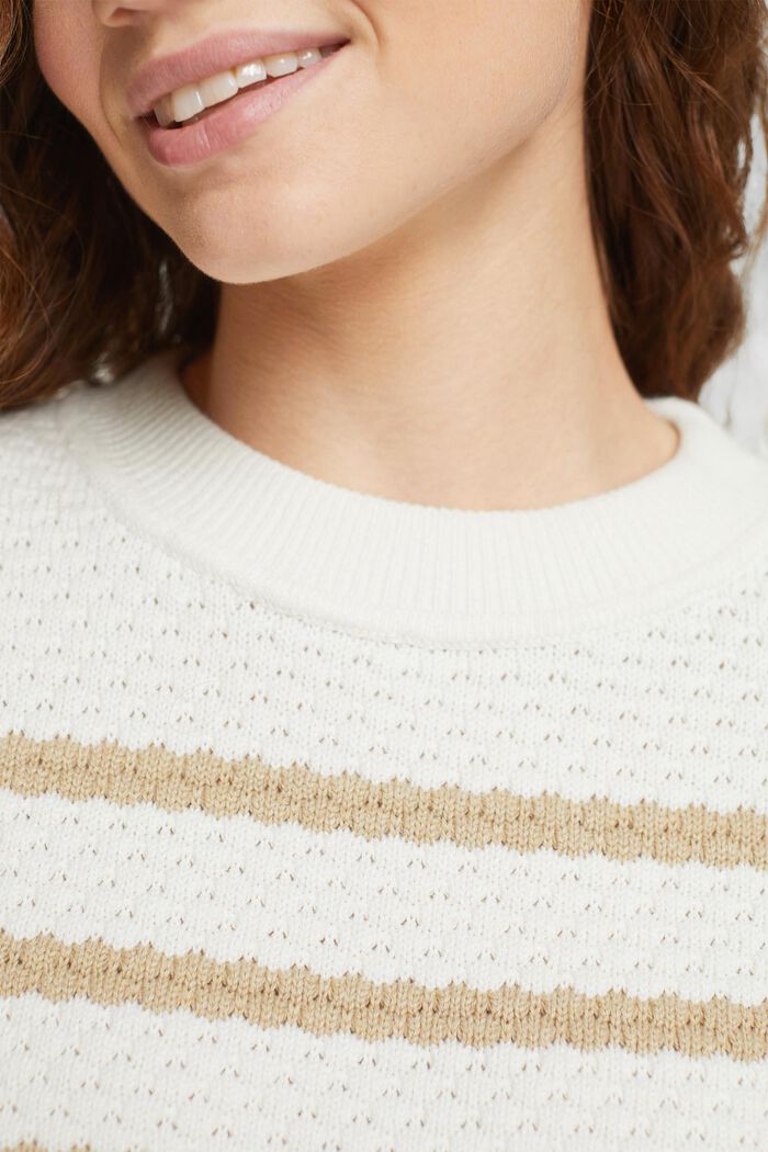 Sweater i strukturstrik, OFF WHITE, detail image number 0