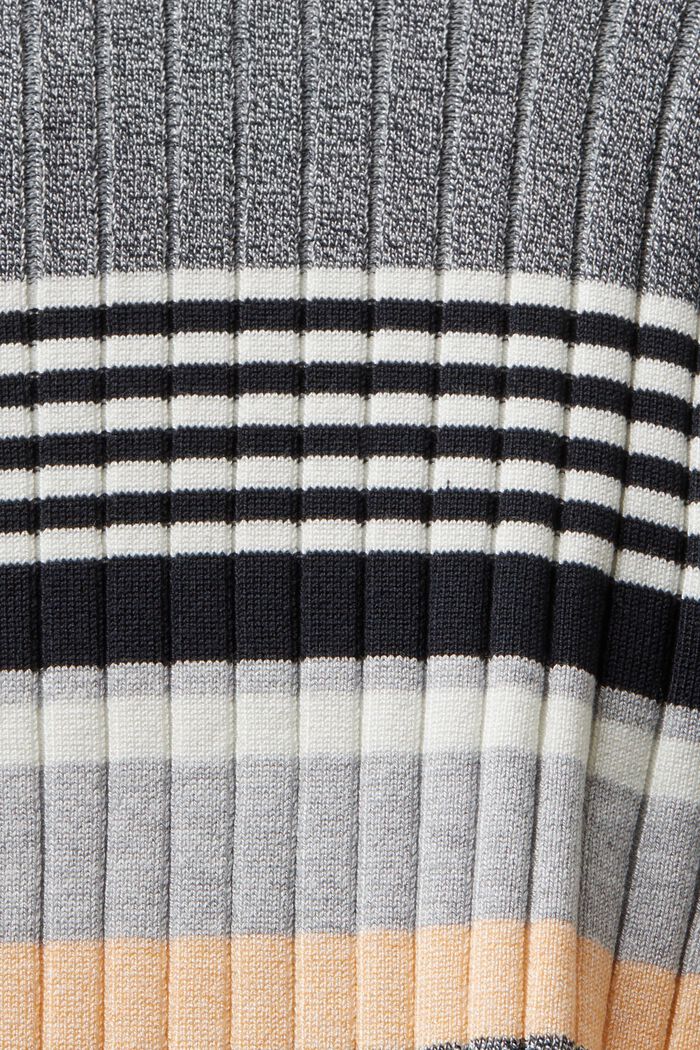 Sweater/cardigan med lynlås og intarsia, BLACK, detail image number 4