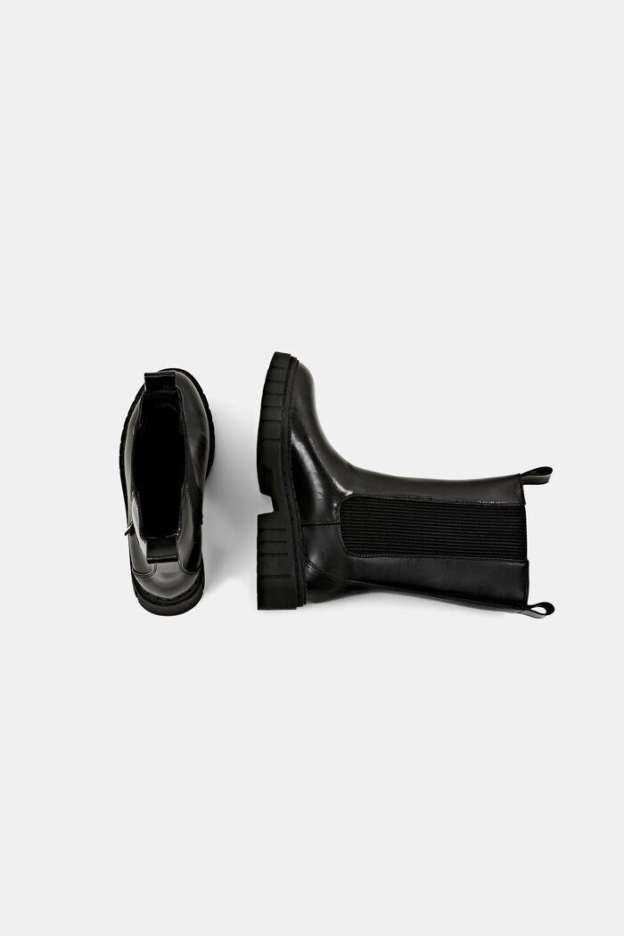 Brede støvler i imiteret læder, BLACK, detail image number 4