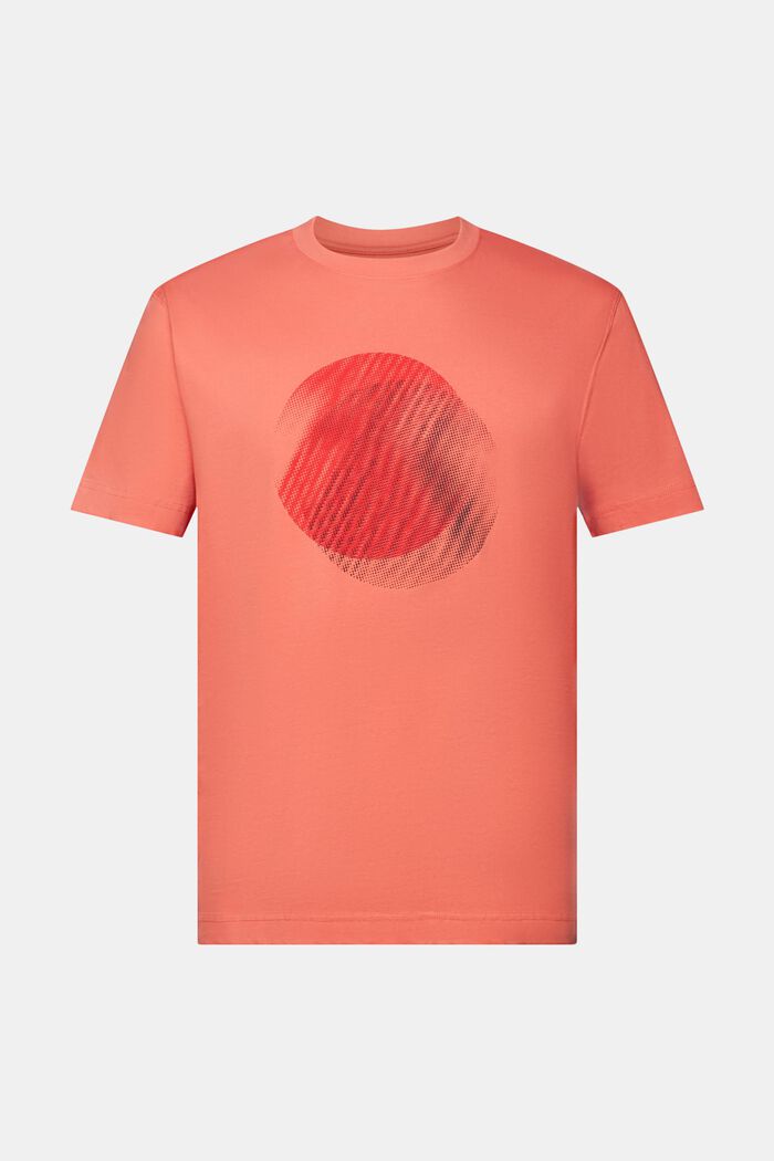 T-shirt med print på fronten, 100 % bomuld, CORAL RED, detail image number 6