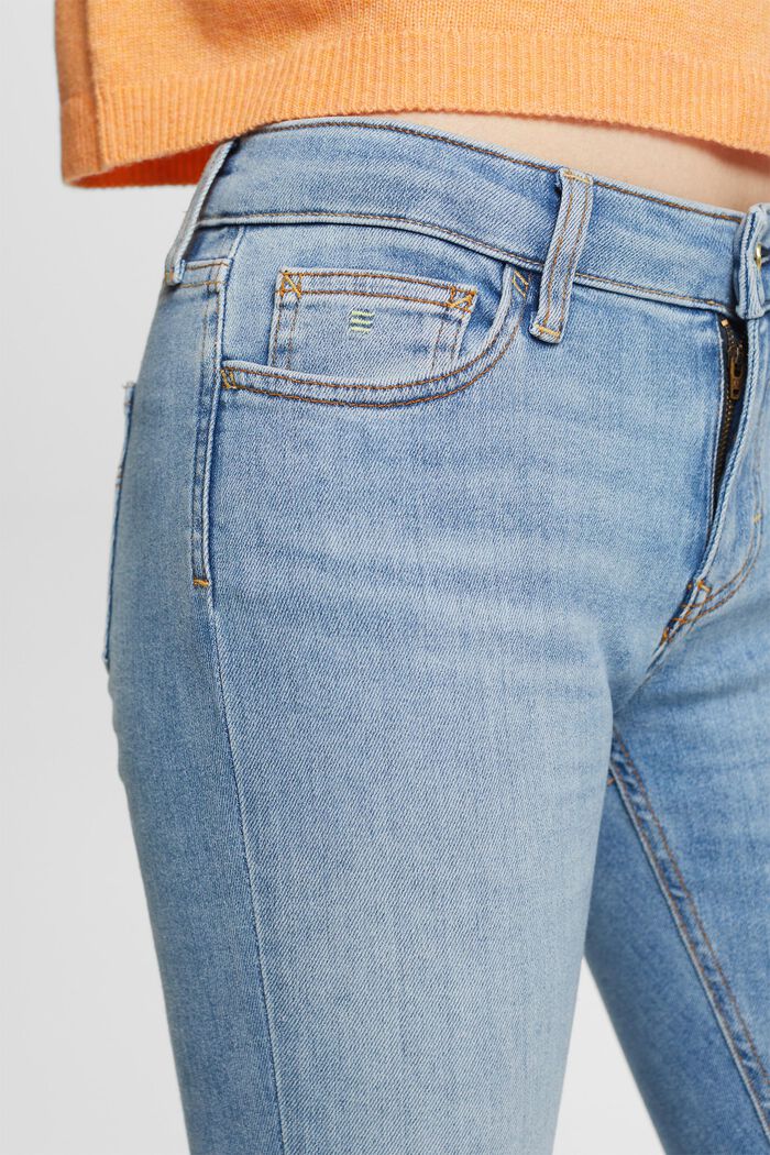 Skinny jeans med mellemhøj talje, BLUE LIGHT WASHED, detail image number 4