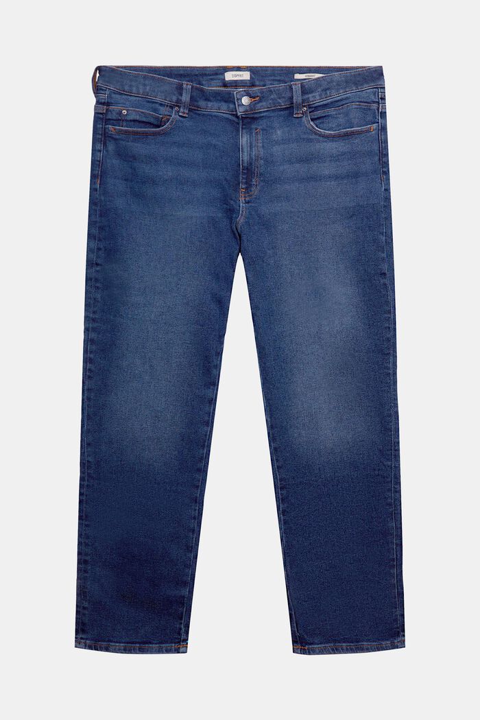 CURVY jeans med straight fit, stretchbomuld, BLUE DARK WASHED, detail image number 2