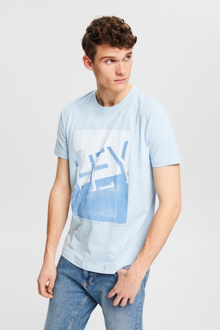 Jersey-T-shirt med store frontprint, LIGHT BLUE, detail image number 0