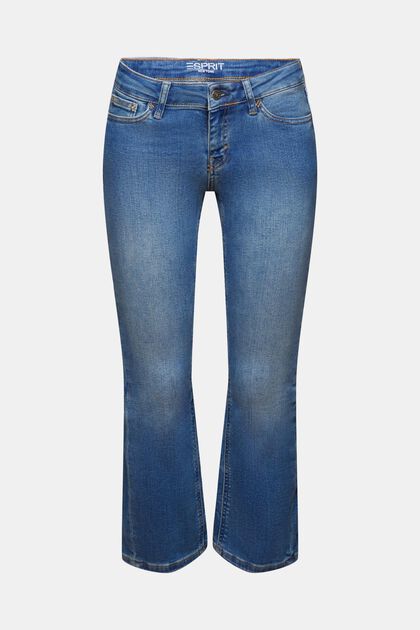 Cropped jeans med lav talje og svaj