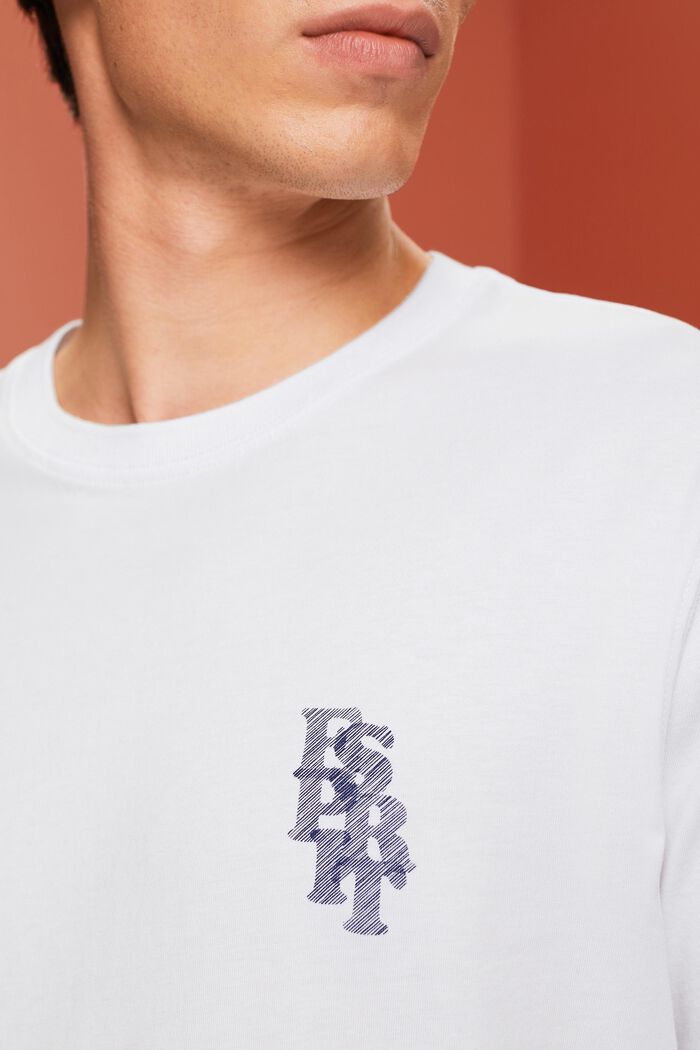 T-shirt med logo, 100 % bomuld, WHITE, detail image number 2