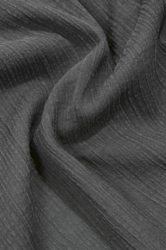 Tyndt tørklæde af 100% økologisk bomuld, ANTHRACITE, detail image number 2