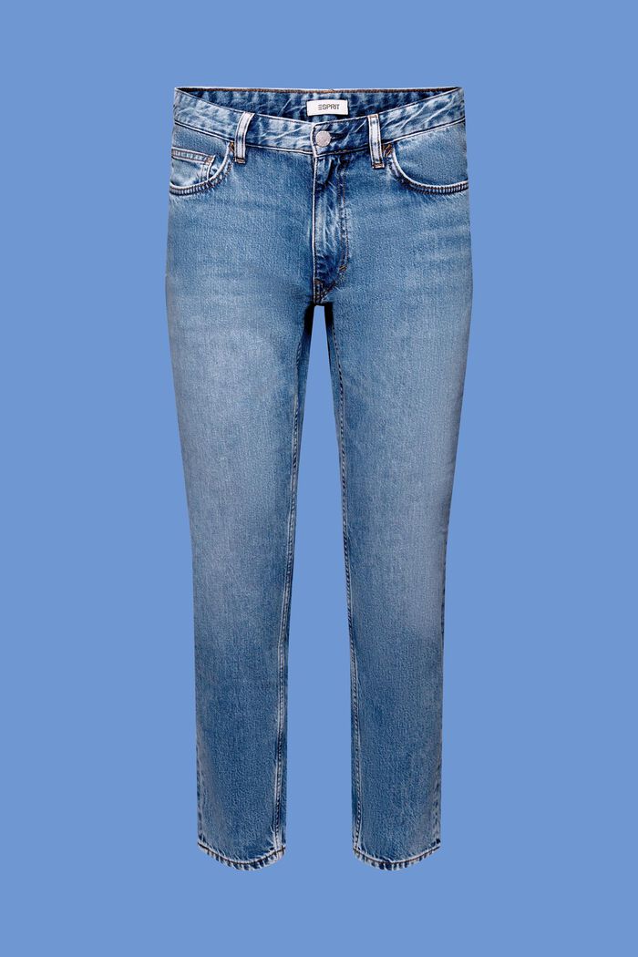 Jeans i en afslappet slim fit-pasform, BLUE MEDIUM WASHED, detail image number 7