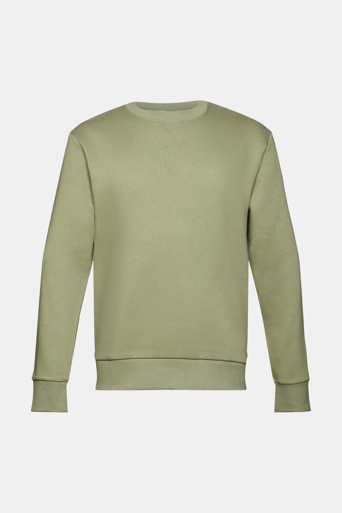 Genanvendte materialer: ensfarvet sweatshirt, LIGHT KHAKI, detail image number 6