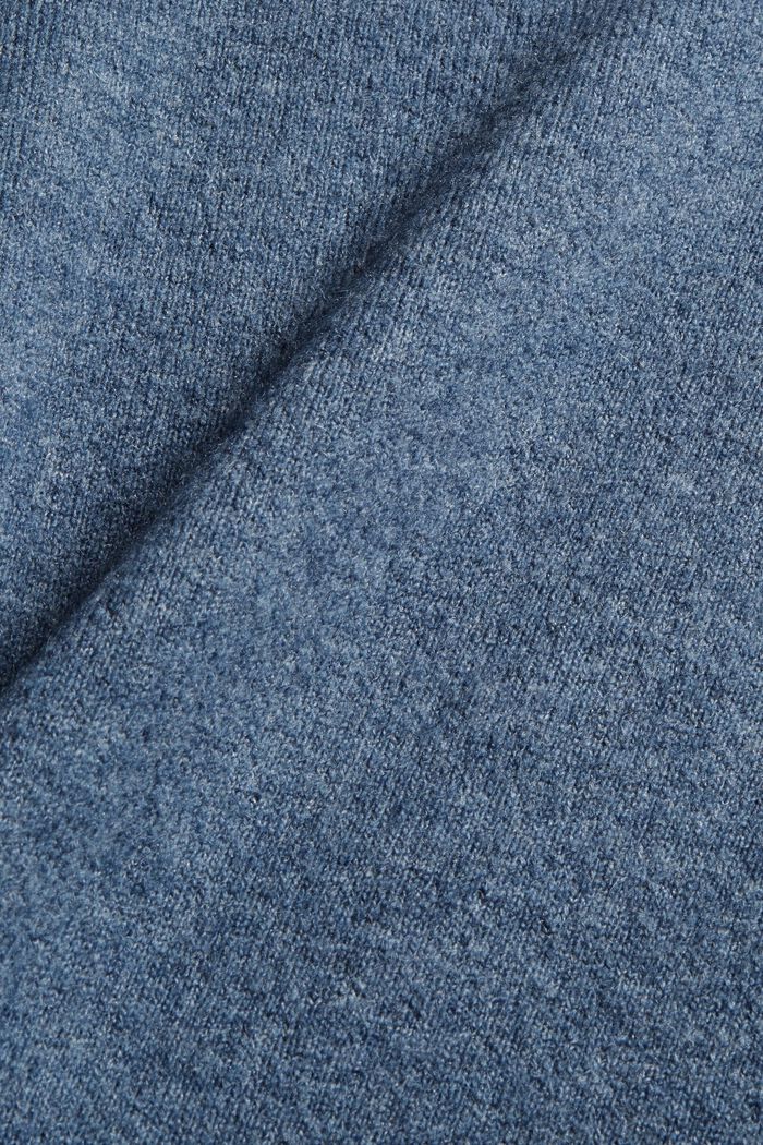 Med uld: lang cardigan uden åbning, GREY BLUE, detail image number 4