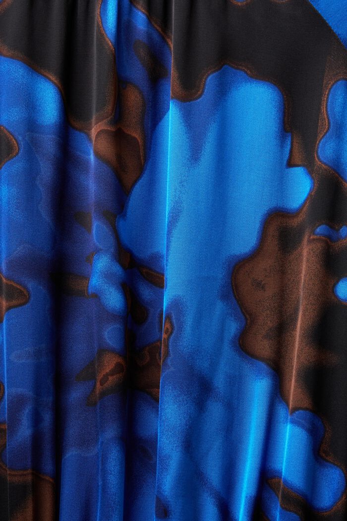 Satinkjole med smock og print, BRIGHT BLUE, detail image number 5