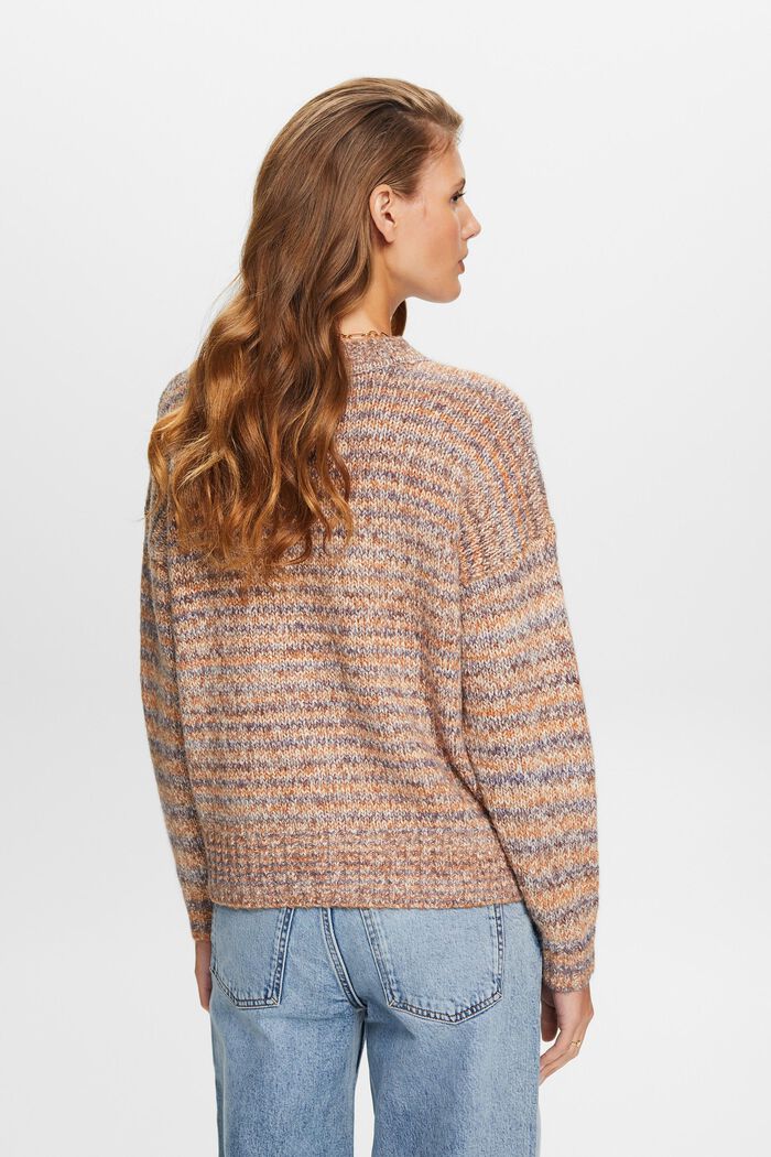 Stribet sweater i kabelstrik, BRIGHT BLUE, detail image number 3