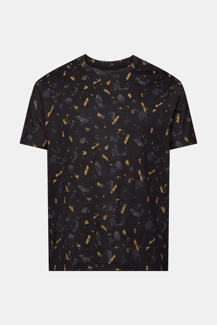 Bomulds-T-shirt med allover-print, BLACK, detail image number 6