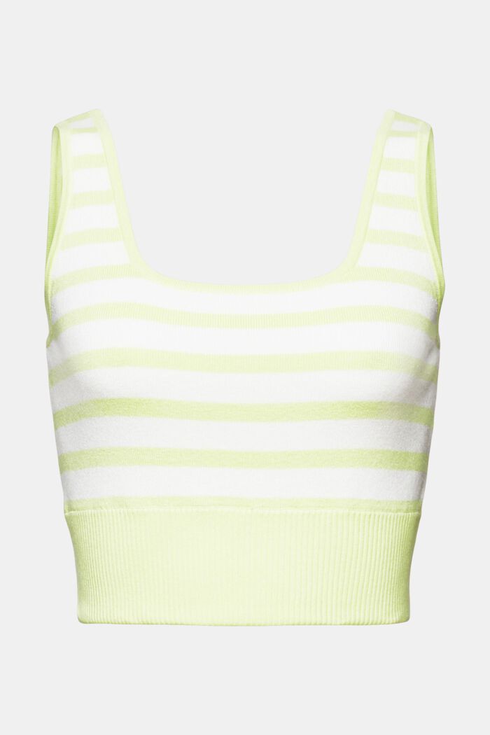 Cropped sweater-tanktop med striber, BRIGHT YELLOW, detail image number 6