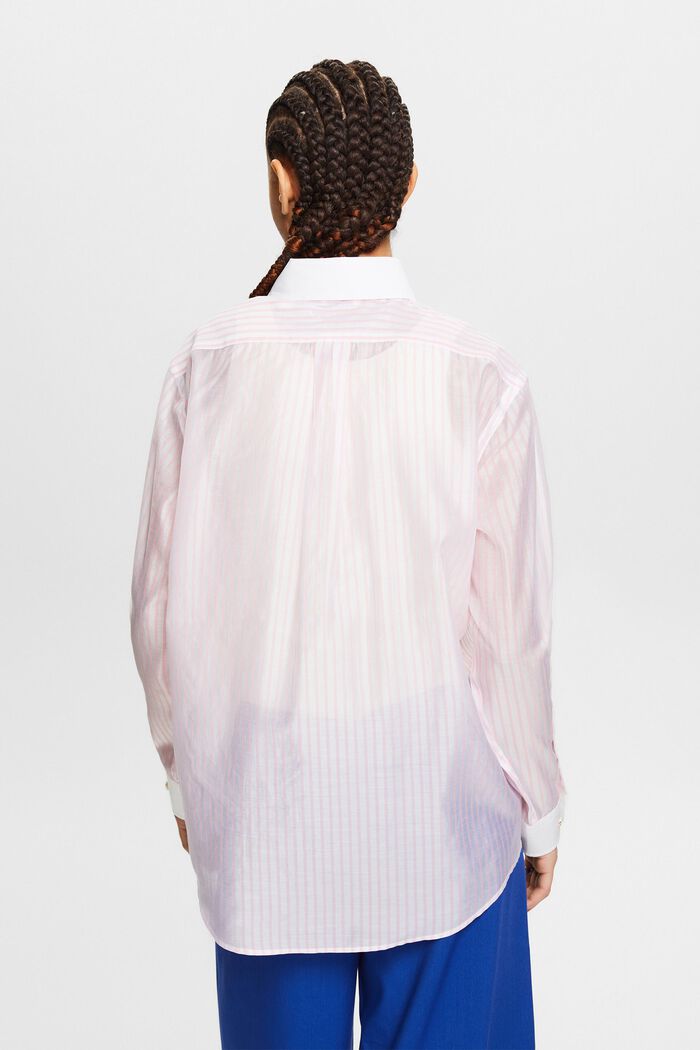 Gennemsigtig button down-skjorte med striber, PASTEL PINK, detail image number 2