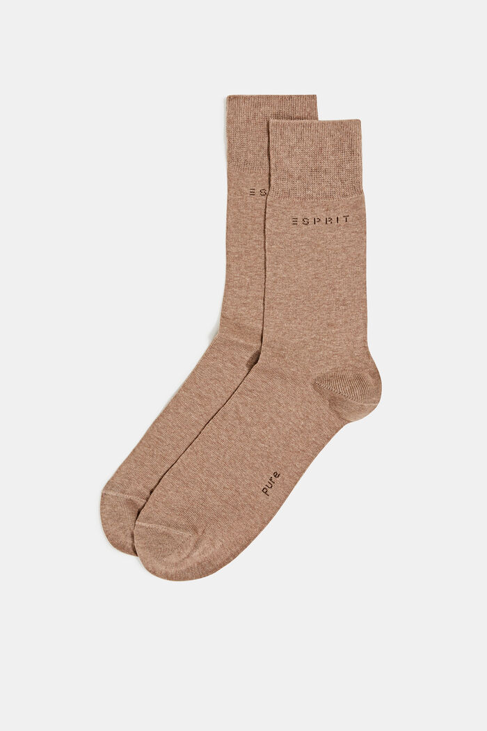2-pak sokker, økologisk bomuld, NUTMEG MELANGE, detail image number 0
